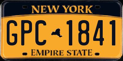 NY license plate GPC1841