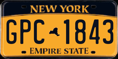 NY license plate GPC1843
