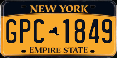 NY license plate GPC1849
