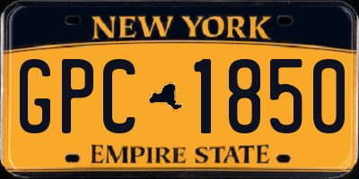 NY license plate GPC1850