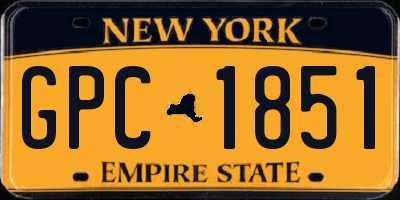 NY license plate GPC1851