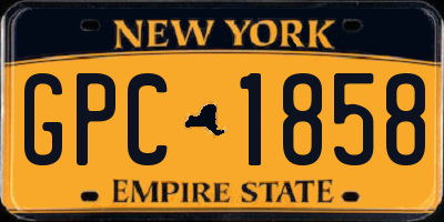 NY license plate GPC1858