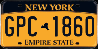 NY license plate GPC1860