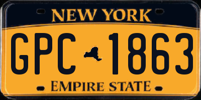 NY license plate GPC1863