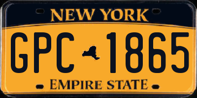 NY license plate GPC1865