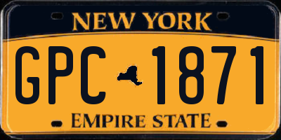 NY license plate GPC1871