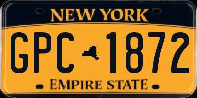 NY license plate GPC1872