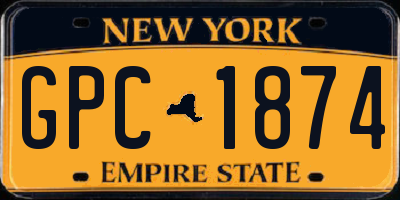 NY license plate GPC1874