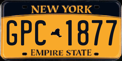 NY license plate GPC1877