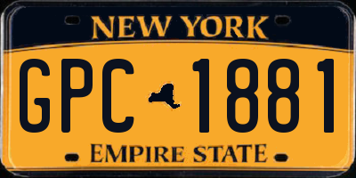 NY license plate GPC1881