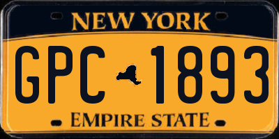 NY license plate GPC1893