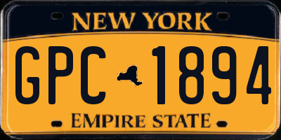NY license plate GPC1894