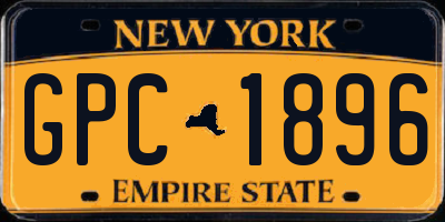 NY license plate GPC1896
