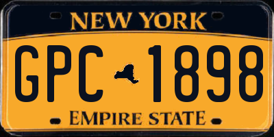 NY license plate GPC1898