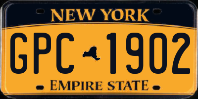 NY license plate GPC1902