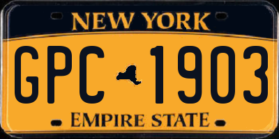 NY license plate GPC1903
