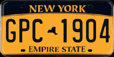 NY license plate GPC1904