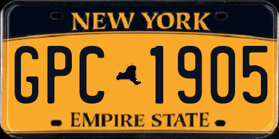 NY license plate GPC1905