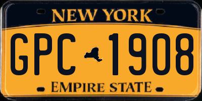 NY license plate GPC1908