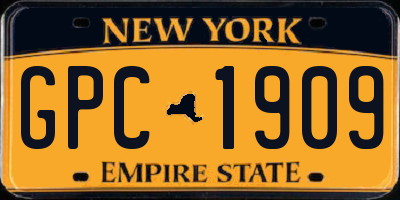 NY license plate GPC1909