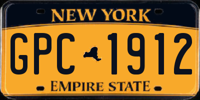 NY license plate GPC1912