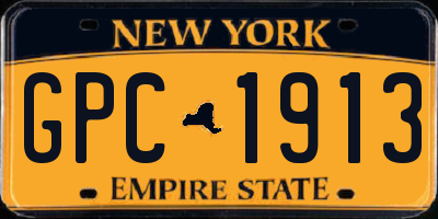 NY license plate GPC1913