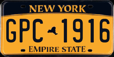 NY license plate GPC1916