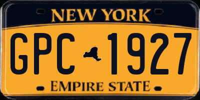 NY license plate GPC1927
