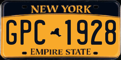 NY license plate GPC1928
