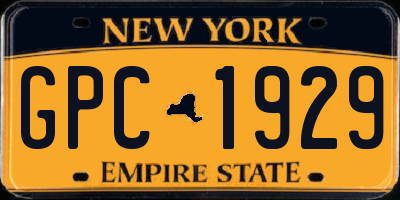 NY license plate GPC1929