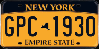 NY license plate GPC1930