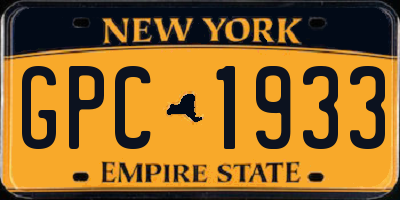 NY license plate GPC1933