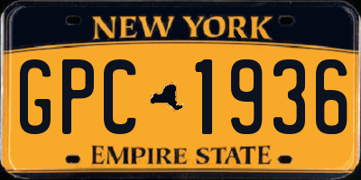 NY license plate GPC1936