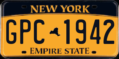 NY license plate GPC1942