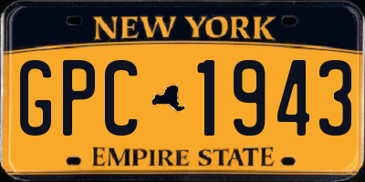 NY license plate GPC1943