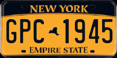 NY license plate GPC1945