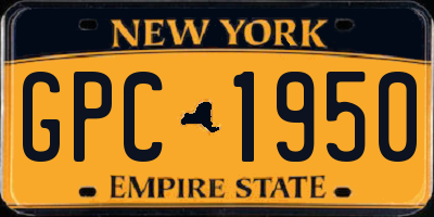 NY license plate GPC1950