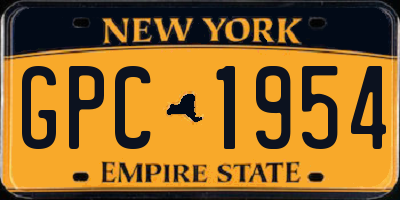 NY license plate GPC1954