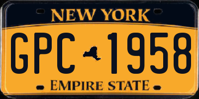 NY license plate GPC1958