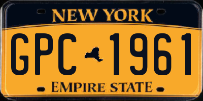 NY license plate GPC1961