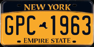 NY license plate GPC1963