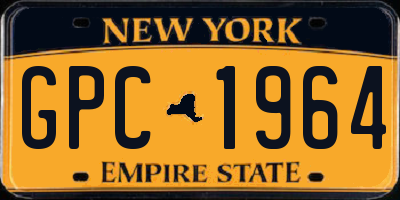 NY license plate GPC1964