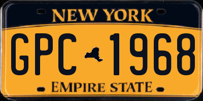 NY license plate GPC1968