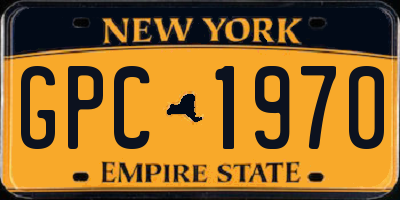 NY license plate GPC1970