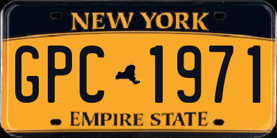 NY license plate GPC1971
