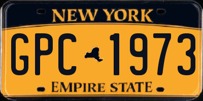 NY license plate GPC1973