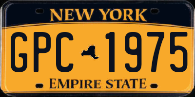 NY license plate GPC1975