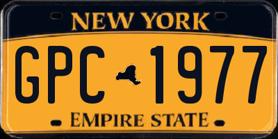 NY license plate GPC1977