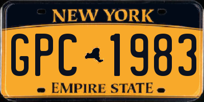 NY license plate GPC1983