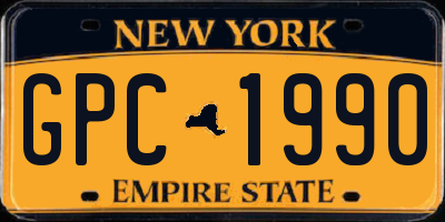 NY license plate GPC1990